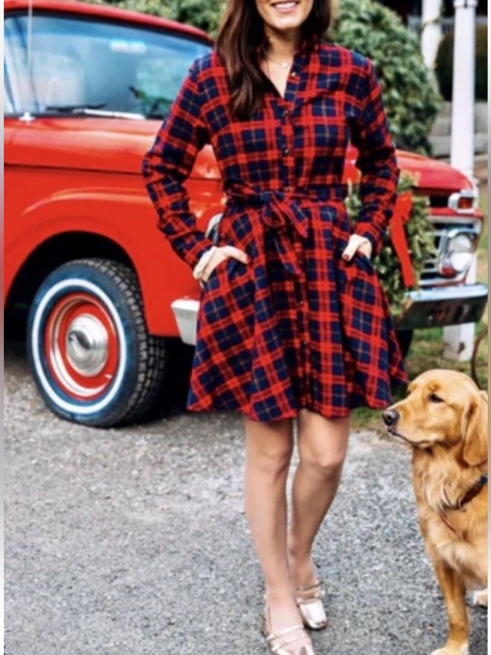 NWT Kiel James Patrick Cozy Cabin Flannels Alpine Lodge Dress S Small Red Plaid